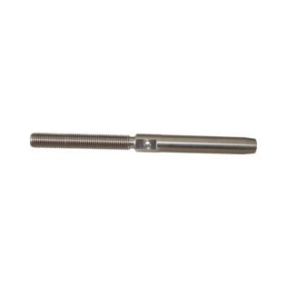 Loos & Co. Inc. Wire Rope Terminal, Stud, 1/8", 1/4-28 Right Hand Thread, Stainless Steel - 1440318