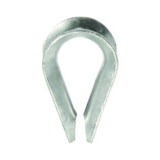 Chicago Hardware Wire Rope Thimble, 1/4", Steel, Galvanized - 1442130
