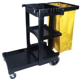 Rubbermaid® Commercial Cleaning Cart with Zippered Yellow Vinyl Bag - 1327066