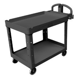 Rubbermaid® Commercial HD 2-Shelf Utility Cart w/Lipped Shelf (Large) - 1327240