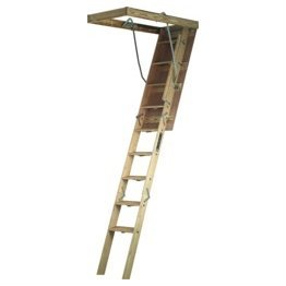 Louisville Ladder 7' to 8' 9" Wood Attic Ladder with Insulated Door - 1329534