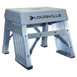 Louisville Ladder 45 3/4 Aluminum Stepladder with Casters & Handle, 300 lbs., Type IA - 1329740