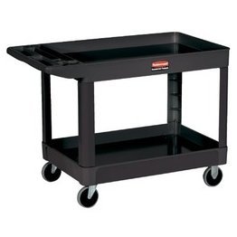 Rubbermaid® Commercial 2-Shelf Utility Cart, 45 1/4"L x 33 1/4"H x 25 7/8"W - 1330231