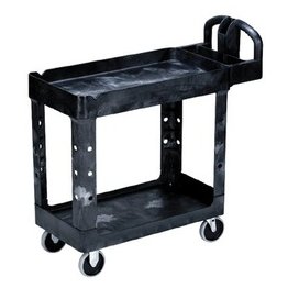 Rubbermaid® Commercial 2-Shelf Utility Cart, 39"L x 33 1/4"H x 17 7/8"W - 1330227
