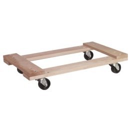 Akro-Mils® Dolly, Wood, Solid, 48" L x 24" W x 5-3/8" H, 3" Polyolefin Casters - 1389821