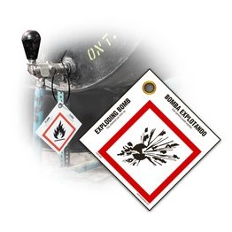 GHS Safety GHS Pictogram Tags Exploding Bomb English/Spanish - 1403048
