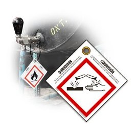 GHS Safety GHS Pictogram Tags Corrosive English/Spanish - 1403127