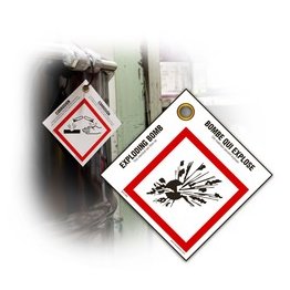 GHS Safety GHS Pictogram Tags Exploding Bomb English/French - 1403153