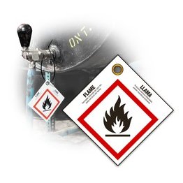 GHS Safety GHS Pictogram Tags Flame Hazard English/Spanish - 1403231