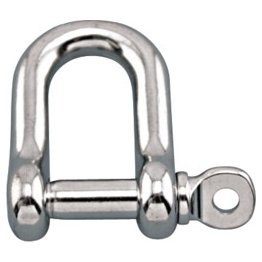  Screw Pin Straight Shackle, Stainless Steel, 3/16", 500 lb WLL - 1427243