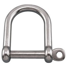  Screw Pin Wide D Shackle, Stainless Steel, 1/4", 750 lb WLL - 1427234