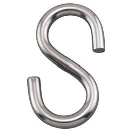  S-Hook, Stainless Steel, 2.25" Length - 1427696