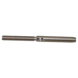 Loos & Co. Inc. Wire Rope Terminal, Stud, 9/32", 7/16-20 Right Hand Thread, Stainless Steel - 1440385