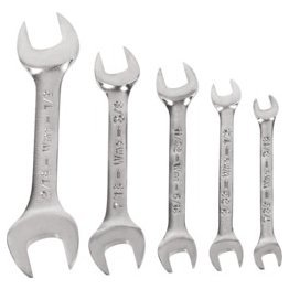 Williams® Wrench Set, Open End, Double Head, 3/16" x 7/32" through 1/2" x 9/16", pt, 5pc - 19466