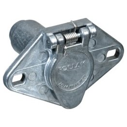  Trailer Connector 6-Way Lock Socket 2-Hole Mount - 80952