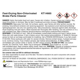 Kent® Transfer Label for KT14665 Brake Cleaner - 1564503