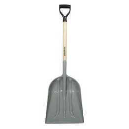 Union Tools 29" Grain/Snow Scoop, White Ash Polyethylene D-Grip Handle - 1280970