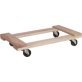 Dolly, Wood, Regular, 30" L x 18" W x 5-3/8" H, 3" Polyolefin Casters