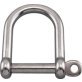 Screw Pin Wide D Shackle, Stainless Steel, 3/8", 1,200 lb WLL