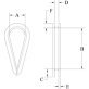 Loos & Co. Inc. Wire Rope Thimble, 5/32", Steel, Zinc Plated - 1440230