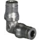 Push-To-Connect Fitting, Nickel-Plated Brass, Union Elbow, 1/4" Tube